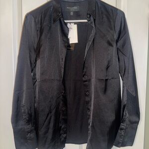 Banana Republic Black Satin Button Up